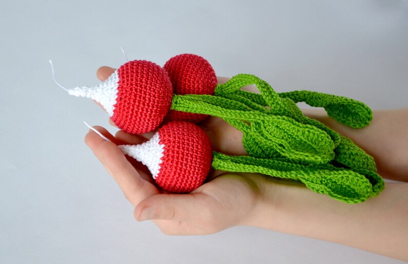 1 Pcs Crochet Radish Crochet Plushie Crochet Food Toy Etsy