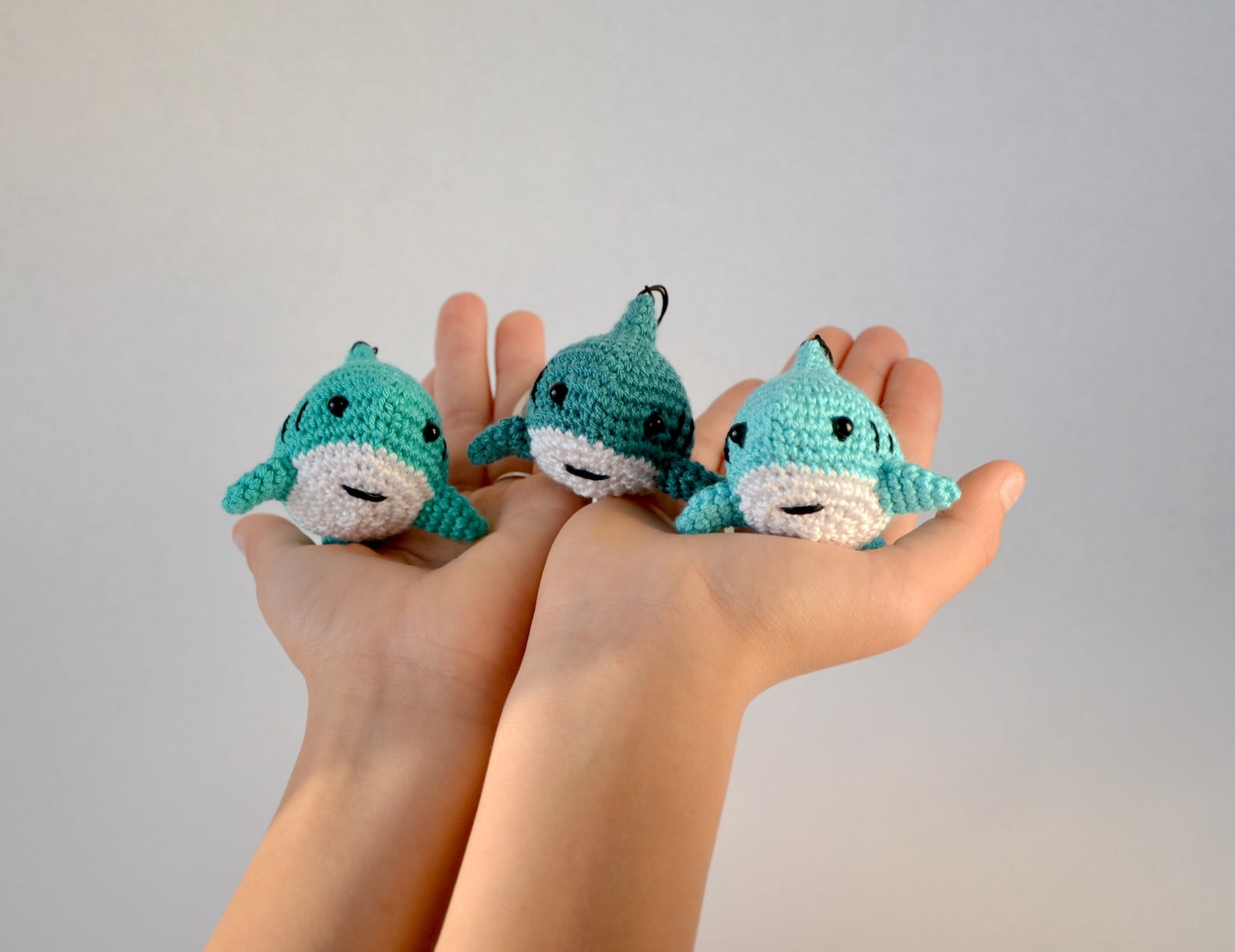 Baby shark keychain crochet toy Shark stuffed animal toy Etsy