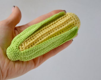 Crochet corn on cob cooking crochet vegetables, Waldorf toy, corn plushie, sensory educational toys - 1 Pcs