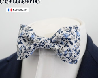 Blue Liberty Bowtie, floral pattern, "Vendome", grooms bowtie, father and son bowtie, wedding bowtie, fathers day gift