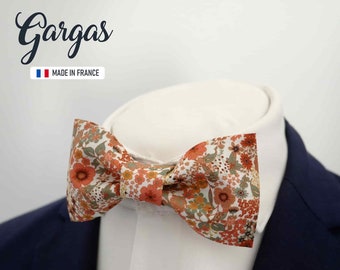 Peach, terracotta and almond green bow tie, rustic wedding bow tie, father and son bow tie, "Gargas", Christmas gift for men