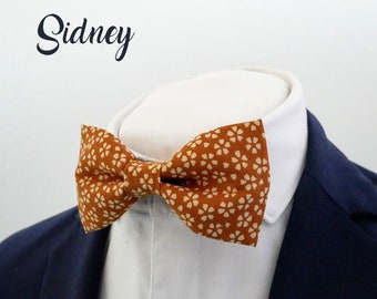 Yellow Floral Bowtie "Chalandry" - Liberty bow tie with flowers - Wedding Bow tie - boho wedding