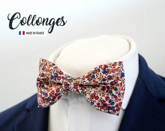 Red Rust Bowtie, floral bowtie, &quot;Collonges&quot;, grooms bowtie, groomsmen bowtie, boho wedding, vintage wedding