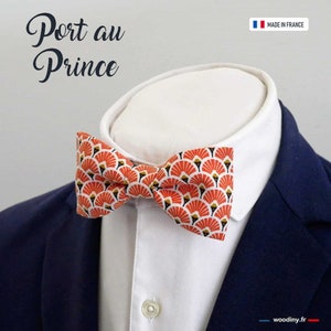 Orange Bowtie, &quot;Port aux Princes&quot;, grooms bowtie, groomsmen bowtie, boho wedding, vintage wedding