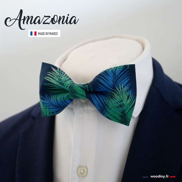 Noeud papillon tropical jungle, "Amazonia", noeud papillon mariage pour un marié et ses témoins, noeud papillon tropical, cadeau noel homme