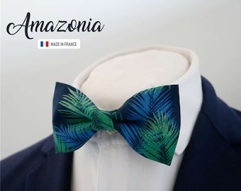 Tropical wedding bowtie, "Amazonia", grooms bowtie, groomsmen bowtie, boho wedding, vintage wedding