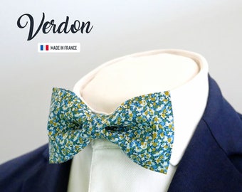 Green bow tie, "Verdon", liberty bowtie, grooms bowtie, groomsmen bowtie, boho wedding, vintage wedding