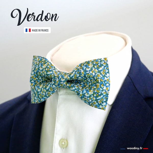 Green bow tie, "Verdon", liberty bowtie, grooms bowtie, groomsmen bowtie, boho wedding, vintage wedding