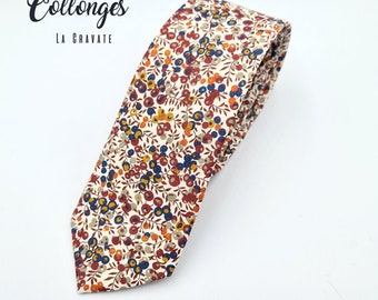 Liberty Tie - "Collonges" - red floral pattern tie, wedding tie
