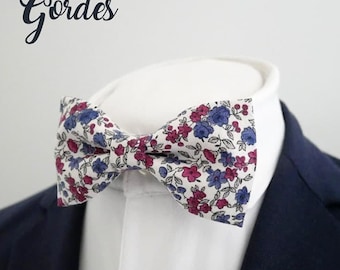 Burgundy and plum bow tie, "Gordes", wedding bow tie for the groom and his groomsmen, nautical bow tie