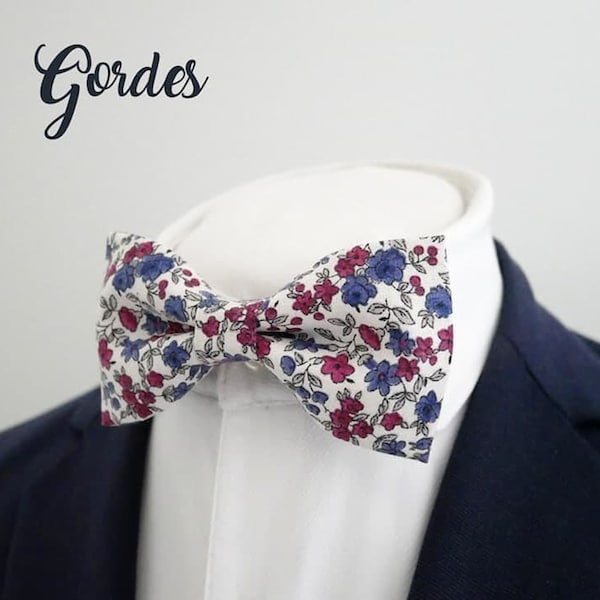 Burgundy and plum bow tie, "Gordes", wedding bow tie for the groom and his groomsmen, nautical bow tie