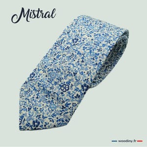 Blue Tie, Liberty Tie - &quot;Mistral&quot; - blue floral pattern tie, wedding tie