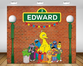 Sesame Street Birthday Party Backdrop, Sesame Street Backdrop, Sesame Street Birthday, Sesame Street Party, Backdrop, Poster, Banner, Sign