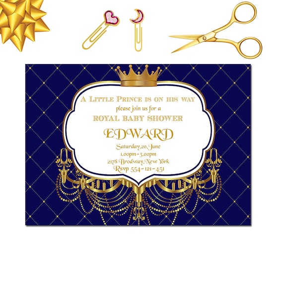 Royal Baby Shower Invitation Little Prince Baby Shower Etsy