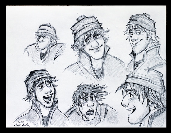 Kristoff From Frozen Disney Animation Drawing Original Pencil - Etsy Kristoff From Frozen Disney Animation Drawing Original Pencil - Etsy