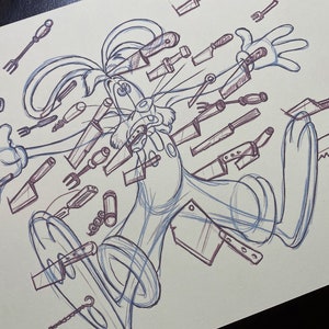 Who Framed Roger Rabbit Original Drawing Sketch Concept Art Animation ...