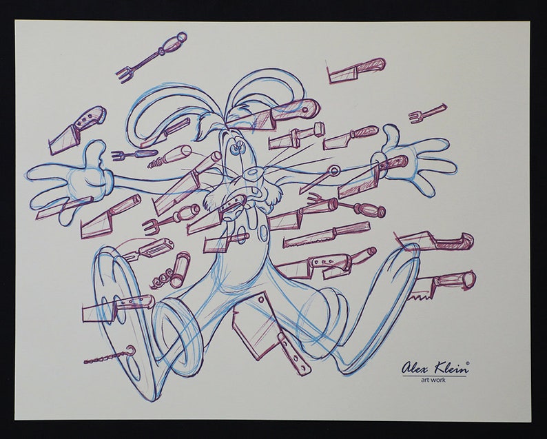 Who Framed Roger Rabbit Original Drawing Sketch Concept Art Animation ...
