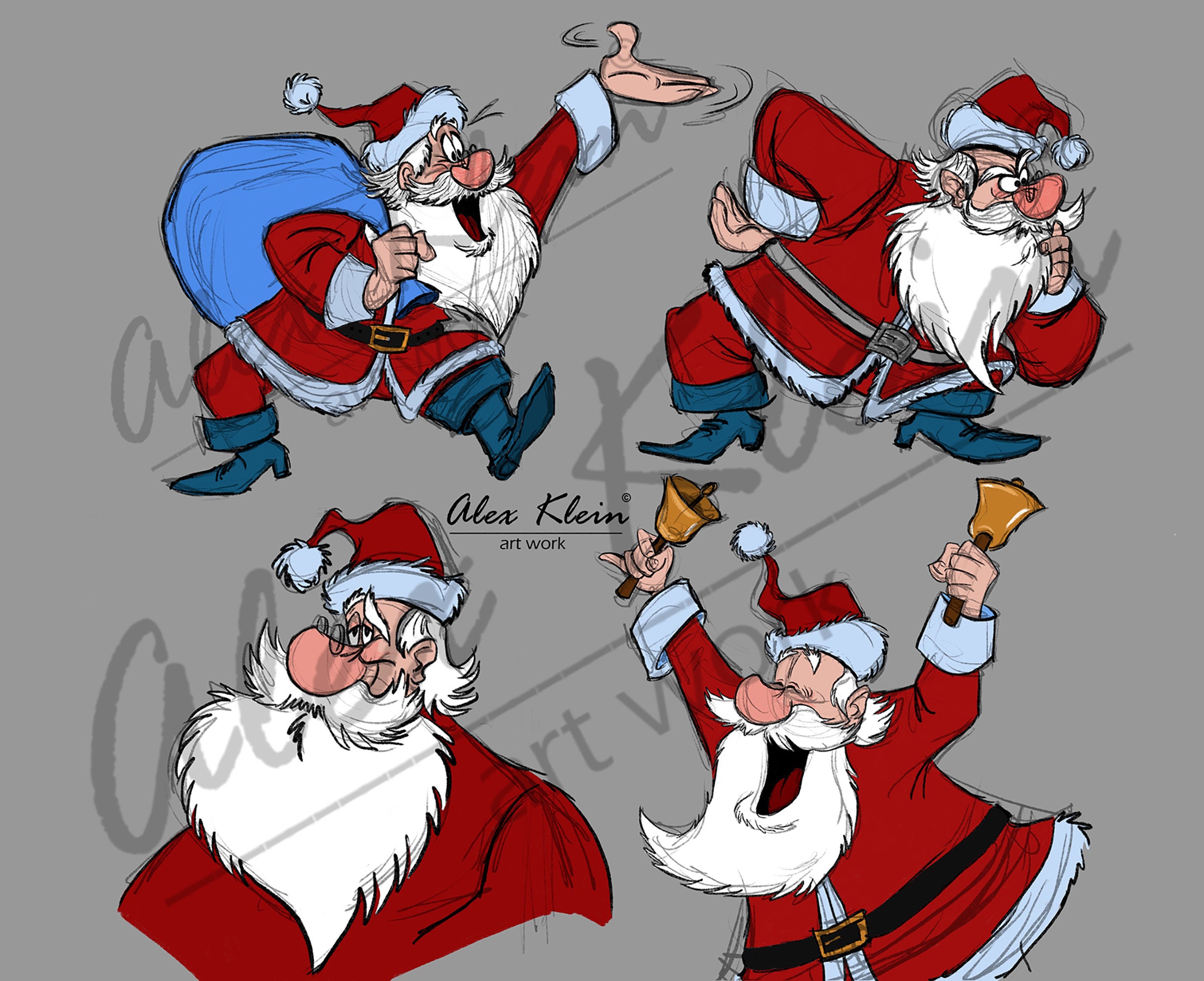 Santa Claus Cartoon Original Drawing Printable Art Digital - Etsy Santa Claus Cartoon Original Drawing Printable Art Digital - Etsy