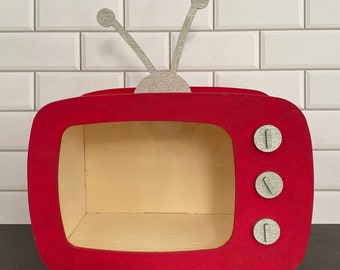 Half Inch Scale Retro T.V. Roombox Kit (1:24) Dollhouse Miniature