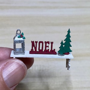Half Inch Scale (1:24) Miniature Christmas Shelf with Accessories D.I.Y. Kit