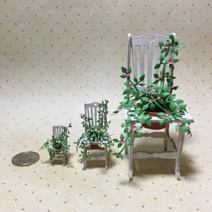 Quarter Inch Scale Chair Planter Kit (1:48) Dollhouse Miniature Decor Flowers