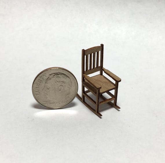 Quarter Inch Scale Miniature Rocking Chair Kit (1:48) Dollhouse Furniture Kit