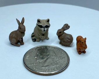 Half Inch Scale (1:24) Woodland Critters Miniature Animals to Customize - D.I.Y.