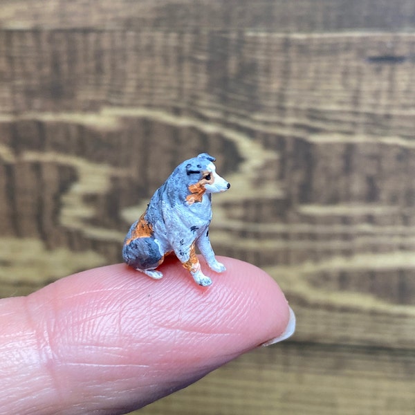 Quarter Inch Scale (1:48) Dog to Customize Dollhouse Miniature Aussie Mini Pet D.I Y.