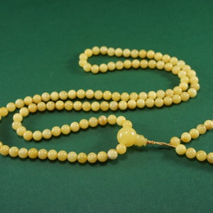 Natural Baltic amber buddhist mala tesbih round matte 6 mm bead size 108 units with a sliding knot #2340