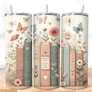 Book Lover Tumbler Wrap, Bookish Tumbler Seamless Design, Reading Tumbler PNG, 20oz Skinny Tumbler Sublimation Design PNG Digital Download