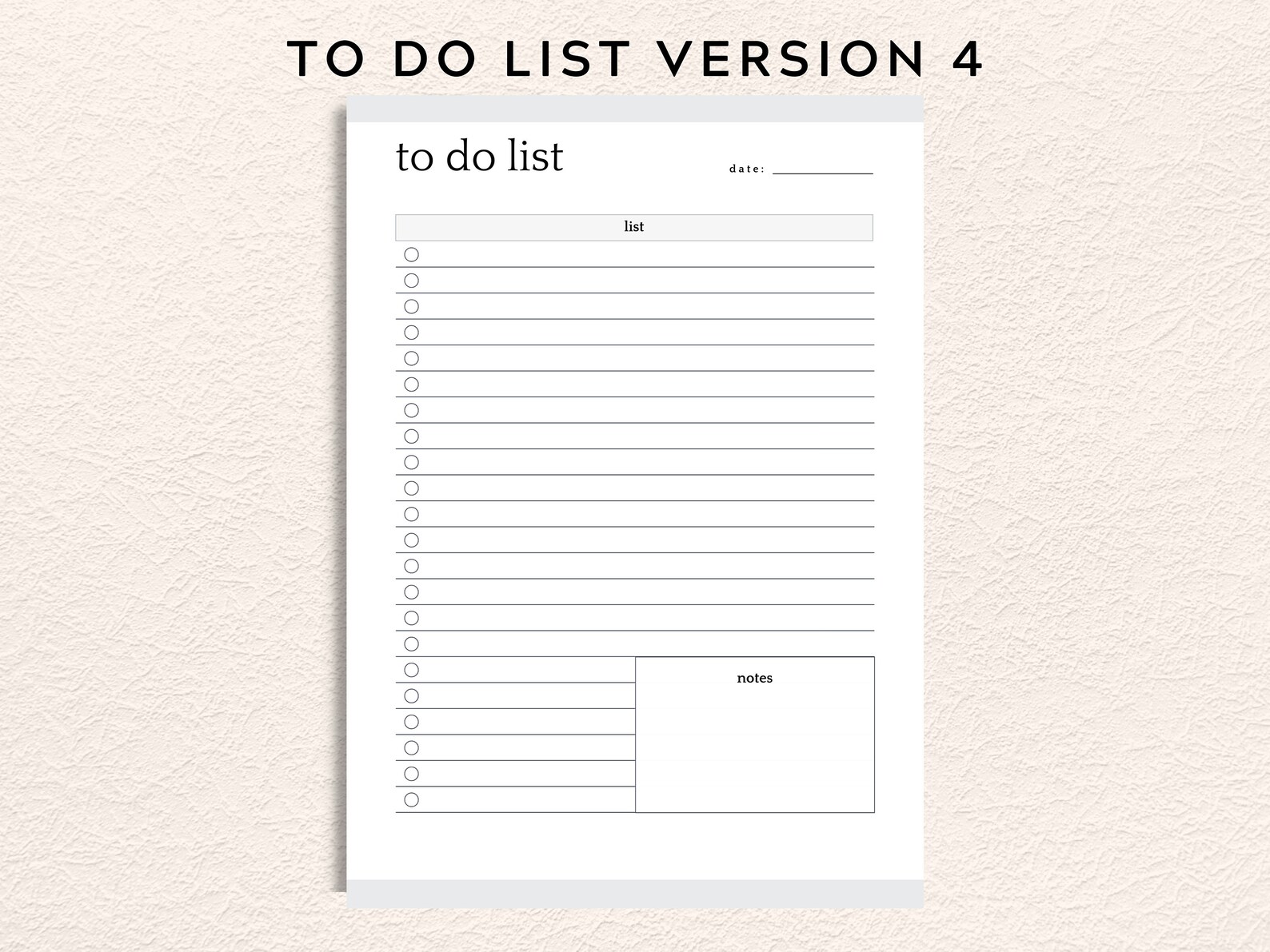 Minimalist to Do List Printable Productivity Planner Template Simple
