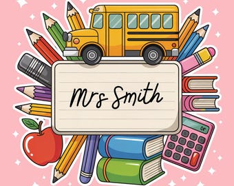 Teacher Tumbler Wrap PNG, Teacher Tumbler Personalized Sublimation Designs, Coquette School Custom Name PNG, 20oz Skinny Digital Download