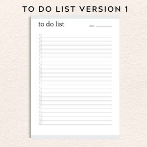 Minimalist to Do List Printable, Productivity Planner Template, Simple ...