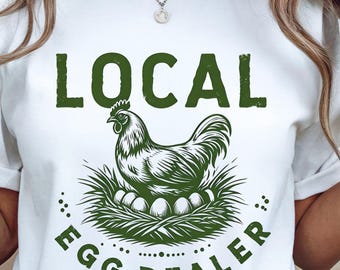 Retro lokale eierhandelaar png, grappig kippenshirt png, grappig Pasen png, trendy kippenliefhebber png, kip png, boerderijkip png