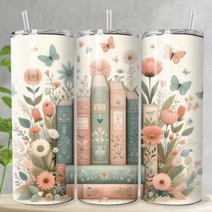 Book Lover Tumbler Wrap, Bookish Tumbler Seamless Design, Reading Tumbler PNG, 20oz Skinny Tumbler Sublimation Design PNG Digital Download