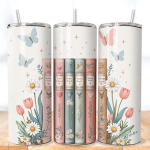 Book Lover Tumbler Wrap, Bookish Tumbler Seamless Design, Reading Tumbler PNG, 20oz Skinny Tumbler Sublimation Design PNG Digital Download