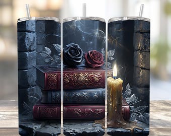 Romantasy Prefer the Villain Book Lover 20 oz Skinny Tumbler Sublimation Design Digital Download PNG Instant DIGITAL ONLY, Tumbler Wrap