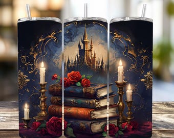 Romantasy Prefer the Villain Book Lover 20 oz Skinny Tumbler Sublimation Design Digital Download PNG Instant DIGITAL ONLY, Tumbler Wrap