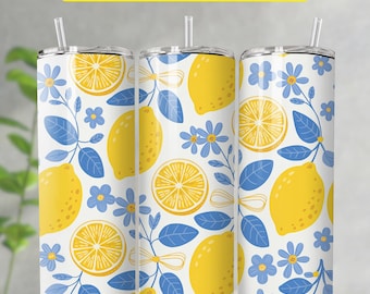 Copribicchiere con motivo floreale al limone, design cineserie (PNG)