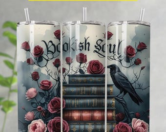 Romantasy Book Lover Tumbler Wrap, Bookish Soul 20oz Tumbler Sublimation Design For Reader, Library Tumbler PNG, BookTok Design