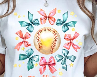 Vintage Softball Bow Png, Coquette Softball Png Shirt Design, Bow Softball Png Sublimation, Mama Png Download, Game Day Softball Sublimation