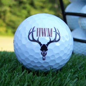 Deer Antlers Monogram Gift Golf Ball Personalized Gift Set of 3, FAST SHIPPING!!