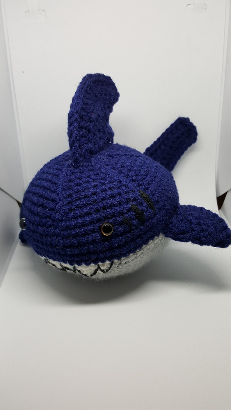 Navy Blue Crochet Shark