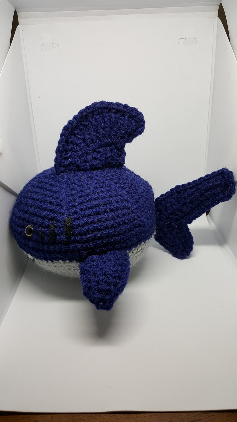 Navy Blue Crochet Shark