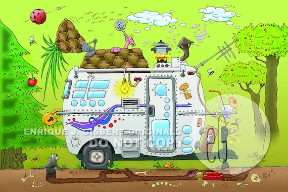 Fiberglass Trailer Puzzle, Barcelona Artist Design, 500 Piece