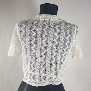 lace girl jacket, vintage lace top, white cotton jacket, gift for her, shabby chic jacket,