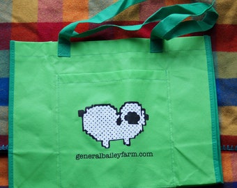 large project bag, tote bag free offer with purchase, may be purchased separately, Bailey Farm sheep design project bag