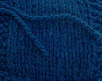 Teal Aran worsted weight 2 ply kettle dyed soft wool yarn from our American farm