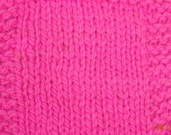 Neon Pink worsted wool hand dyed 230 yd skein soft wool yarn from our American farm, free shipping offer