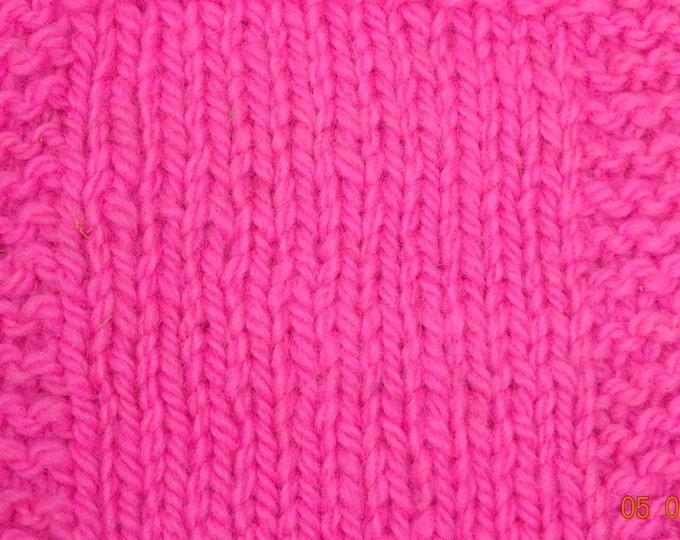 Neon Pink worsted wool hand dyed 230 yd skein soft wool yarn from our American farm, free shipping offer